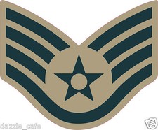 AIR FORCE Rank Staff Sergeant Sticker Sgt Military Subdued Decal 4 Pack 3" wide