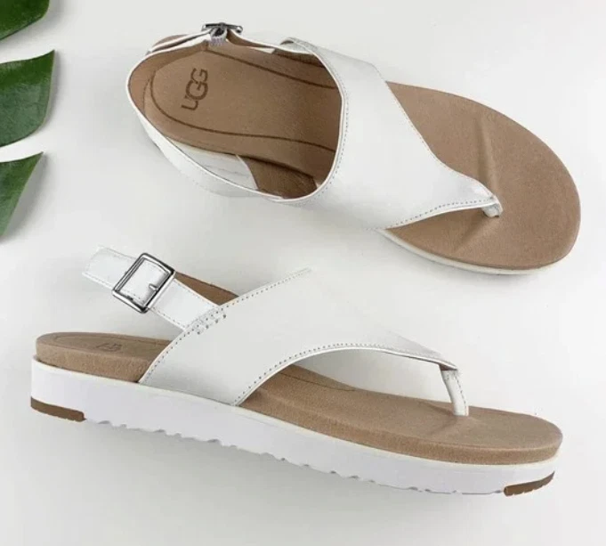 UGG ALESSIA SANDALO BIANCO DONNA 7.5 PELLE 1107887