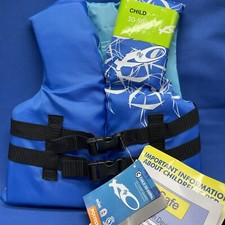Child Life Vest 30lbs-50lbs NEW Exxel USCG Approved Type III PFD BLUE With Tags