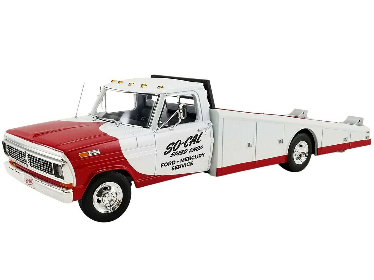 ACME 1:18 1970 Ford F-350 Ramp Truck So-Cal Speed Shop White/Red 