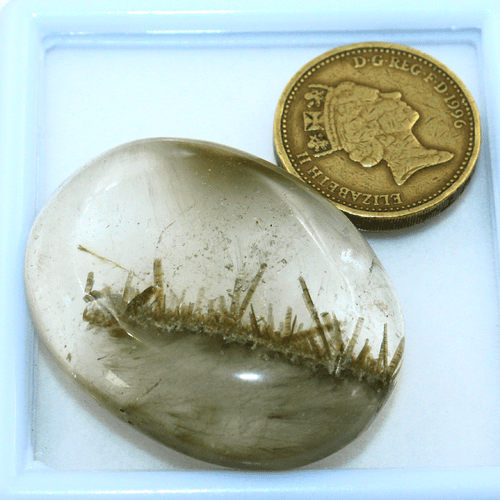 Turmalina verde natural de 128,65 quilates en cuarzo piedra preciosa de cabujón rara de alta calidad - Imagen 10 de 16