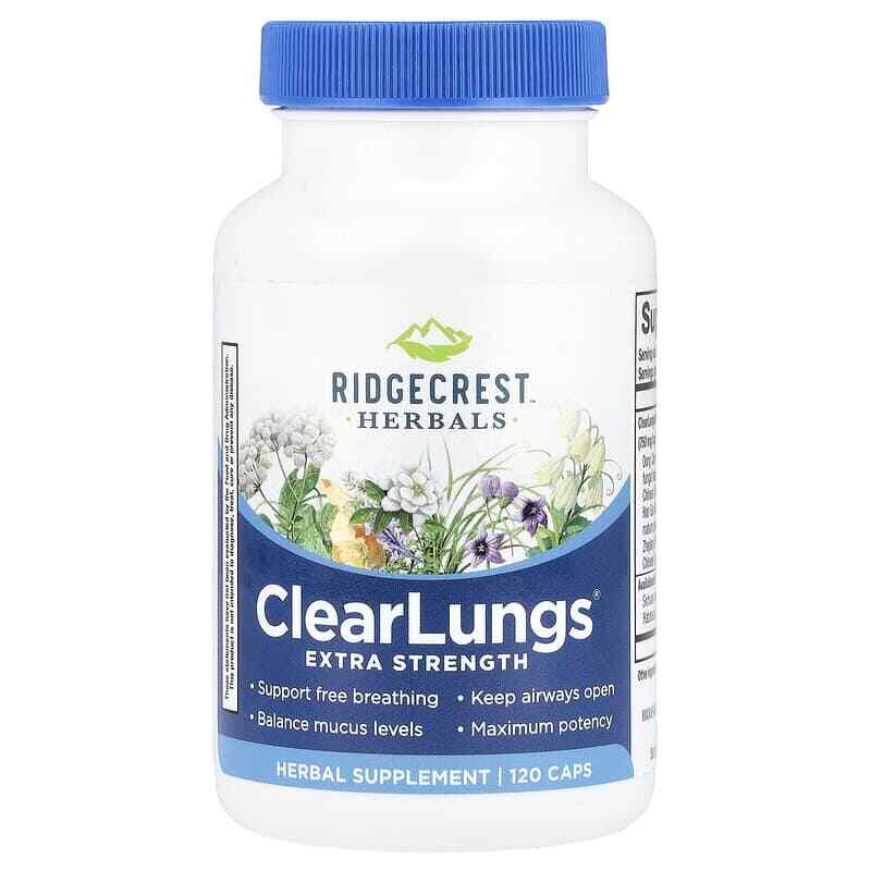 RidgeCrest Herbals, ClearLungs®, Extra Strength, 120 Caps New Look Free P&P - Image 3