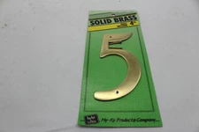 HY-KO  #5  Solid Brass House Number  4” tall with Nails