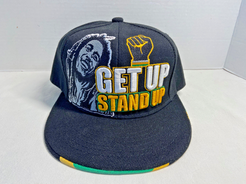 Cappello Berretto Bob Marley GET UP STAND Musica Giamaica Rasta Adulti Snap-back