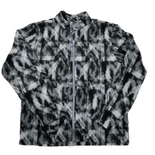 Eddie Bauer Boys Fleece Jacket Size L 14/16 Gray Black Pattern