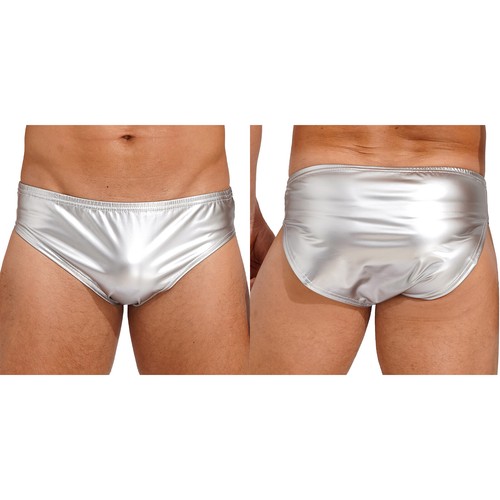 Men's Shiny Metallic Drawstring Boxer Brief Low Waist Swim Underwear Clubwear - Picture 116 of 141