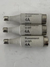 Lot Of 3 Eaton Bussmann 4D16 Ceramic Fuse, D16 Series, Fast-Acting, 4A, 500V Ac