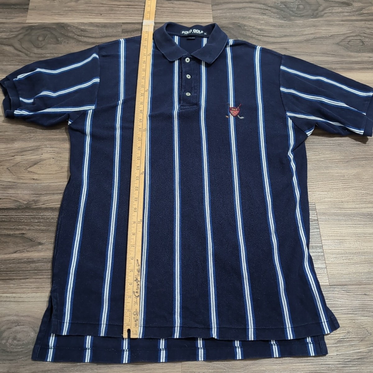 Vtg 90s Y2K Polo Golf Ralph Lauren Rugby Shirt Blue Striped