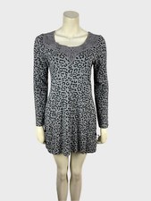 BNWT Mudd & Water Organic Cotton Sustainable Grey Leopard Print Tunic Dress - 10