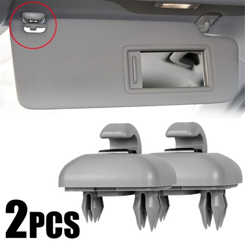 2Pcs Gray Sun Visor Clip Hanger Hook For Audi A3 A4 A5 Q3 Q5 S5 S4