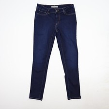 Levi's Jeans Womens Size 28 711 Skinny Distressed Stretch Dark Washed Denim Blue