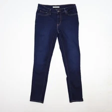 Levi's Jeans Womens Size 28 711 Skinny Distressed Stretch Dark Washed Denim Blue