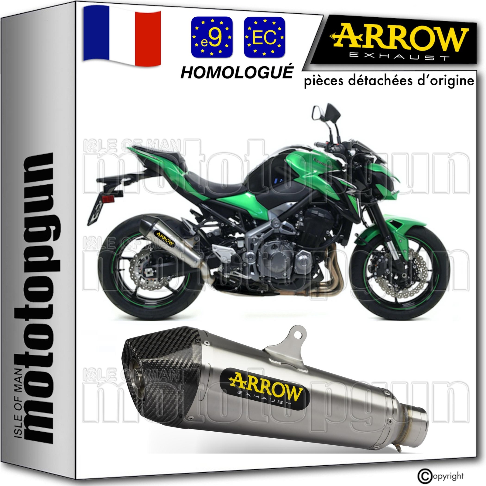 Pot d'échappement Arrow X-Kone pour moto Kawasaki Z900 A2 2024