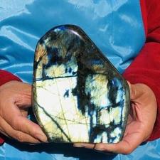 3.27LB Natural Labrador Moonstone Quartz Crystal Free Form Mineral Specimen 2955