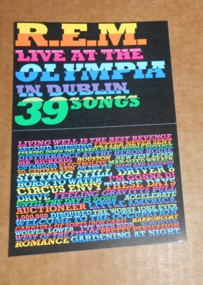 R.E.M.  Live at the Olympia Dublin Postcard Promo 6x4 REM