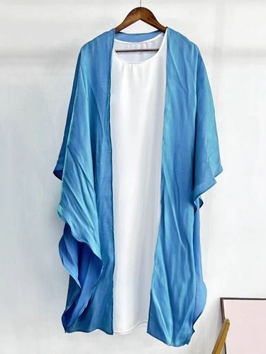 2pcs Set Muslim Women Kids Girls Open Cardigan Kaftan With Inner Dress Abaya Eid - Picture 23 of 39