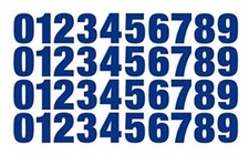 0-9 Reflective Numbers Blue Sticker Vinyl Decals CHOOSE 1" - 12" Set Of 40 RV2 