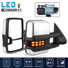 Pair Power Heated Tow Mirrors For 2003- 2006 Silverado Sierra 1500 2500HD 3500HD