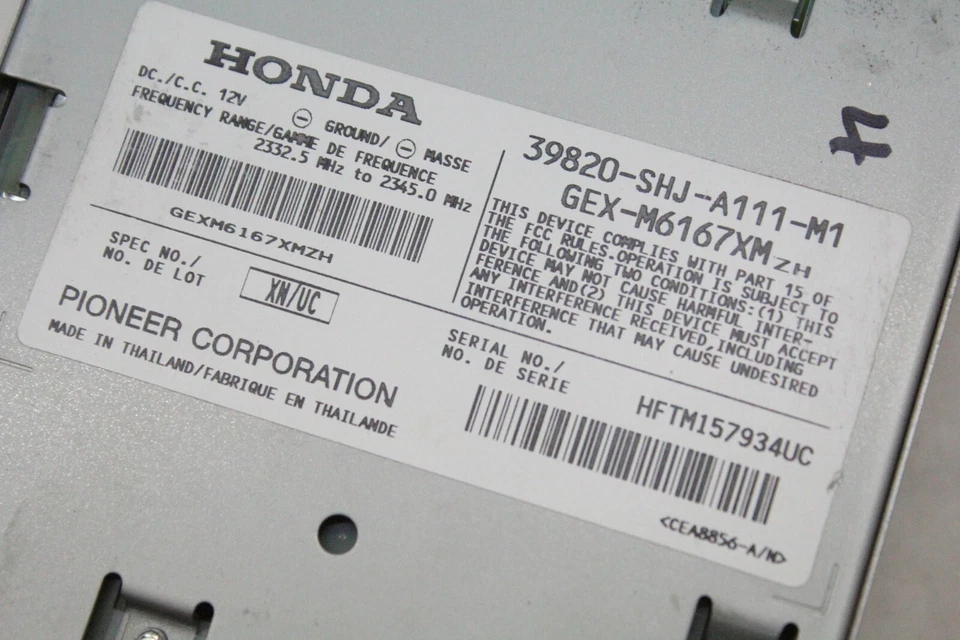 Honda Odyssey EXL 2009 receptor de radio por satélite 39820-SHJ-A111-M1 OEM 07 08 09 10 Foto 2 de 4