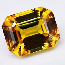 Pietra preziosa sfusa certificata zaffiro giallo naturale taglio radiante 24+ ct