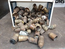 10 Antike E 27 Lampen Fassungen Messing Lampenfassung 