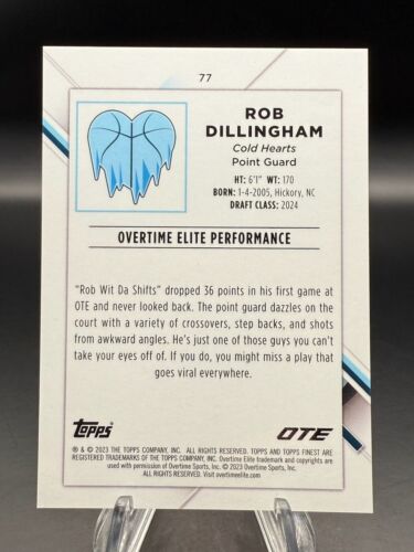 2022-23 Topps Finest OTE - Rob Dillingham /125 Pink Prism Refractor (RC) #77 - Bild 2 von 2