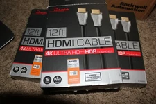 (Lot of 2) Rocketfish 12 Foot HDMI Cable 4K Ultra HD HDR Compatible OPEN BOX