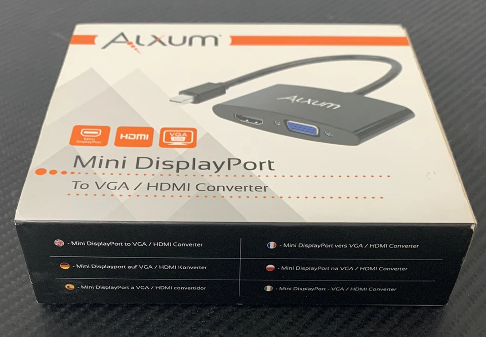 Alxum Mini DisplayPort to VGA or HDMI Converter Adapter Supports Thunderbolt NEW - Image 4 of 4