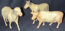VINTAGE CHRISTMAS LOT CELLULOID PUTZ BARNYARD ANIMALS - HORSE, COW SHEEP