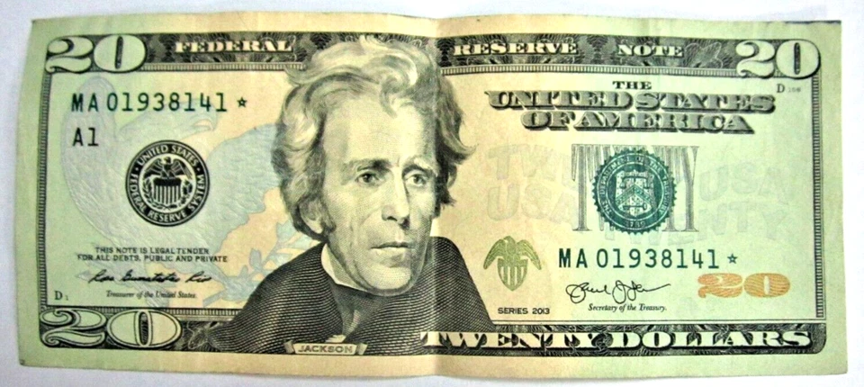 2013 $20 Dollar Bill *Star*Note* U.S Federal Reserve Note 1938 Birth !!!! ⭐340⭐ - Image 2 of 3