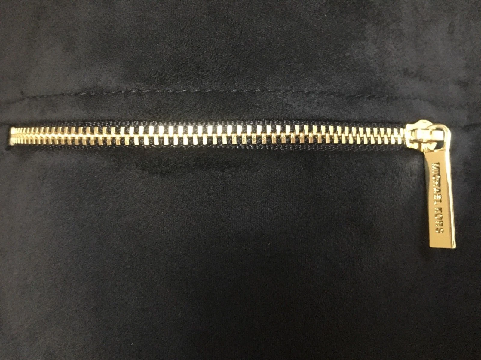 Abito a tubino smanicato Michael Kors ecopelle scamosciato taglia 8 nero nuovo con etichetta $180