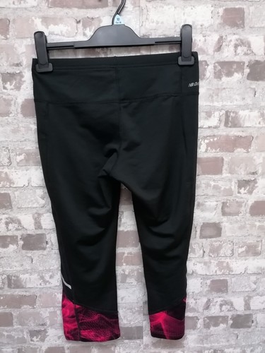 New Balance Tights Womens Small Black Mid Rise 3/4 Running Pants Gym Ladies - Picture 4 of 9