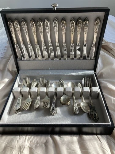 Sterling Reed And Barton Wallace Rose Point Pattern 12 Place Setting 62pcs