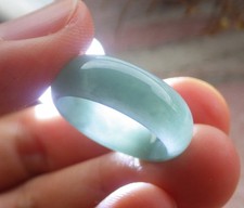 Video Certified Icy Green Natural A JADE Jadeite Circle RING USA. 6.25    204525