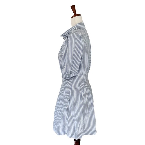 Caroline Constas Dress Size Small Mini Shirt Dress Blue Striped Preppy Button up - Picture 6 of 11