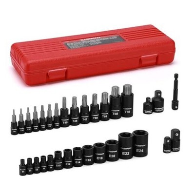 32-Piece Torx Bit Socket and Female External Socket T8-T70 & E4-E24