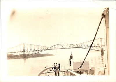 1930s Forth Bridge Scotland Voyage Nautical Sepia Photograph 1256 Vintage
