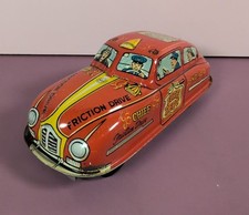 Vintage 1950s Marx Tin Friction Drive Toy Fire Department Car U-52 N 209