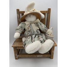 Bunnies By The Bay Plush Bunny Unisex Medium Green Excellent Floral Cottagecore