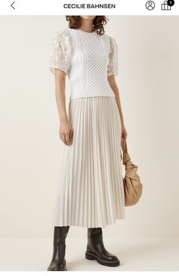Cecilie Bahnsen Faye Organza-detailed Knit Top S | eBay