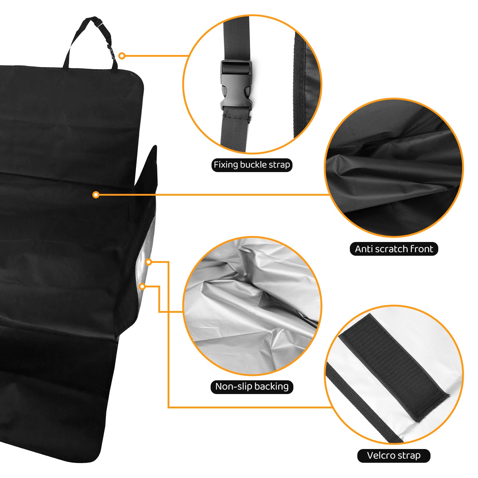 Car Boot Cargo Liner Trunk Protector Dog Pet Mat for Most Cars Trucks SUV Black