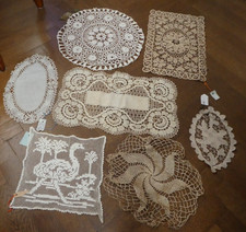 Lot de 7 napperons anciens en dentelles Collection cotons autres VOIR PHOTOS