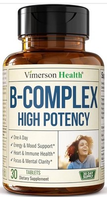 Vitamin B Complex with Vitamin C & Folic Acid (Folate) - 8 High Potency B