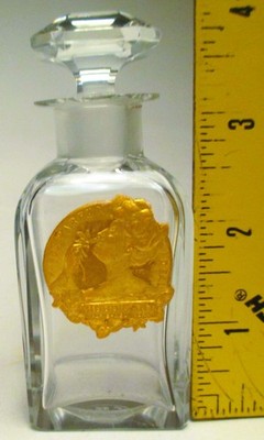 Baccarat Glass Houbigant Le Parfum Ideal Perfume Cologne Scent Bottle with label
