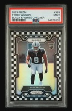 2023 Prizm Tyree Wilson RC #363 B&W Checkerboard PSA Mint 9 Rookie RC Panini SP