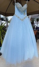 Vizcaya Quinceanera by Mori Lee Madeline Gardner Dress Gown Light Blue sz 8 NWT