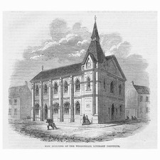 WILLENHALL Staffs New Building of the Literary Institute - Antique Print 1865