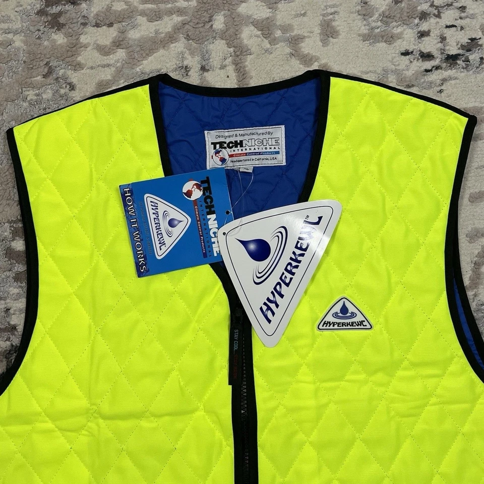 Techniche Mens Hyperkewl Evaporative Cooling Vest Size XL Neon Yellow NWT - Image 3 of 4