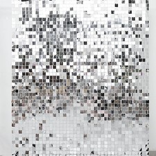 SILVER 10 Panels 12" x 12" Square Sequin WALL BACKDROP Party Events Decorations
