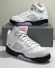 Nike Air Jordan V 5 retrò medie rosa morbido bianco GS taglia 7 anni/W8,5 nuove di zecca